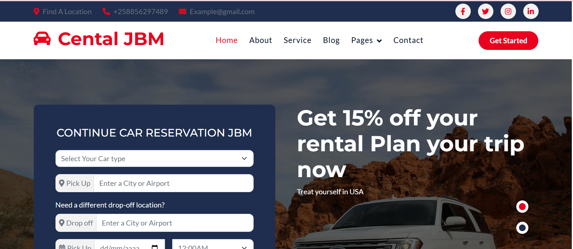 CONTINUE CAR RESERVATION JBM