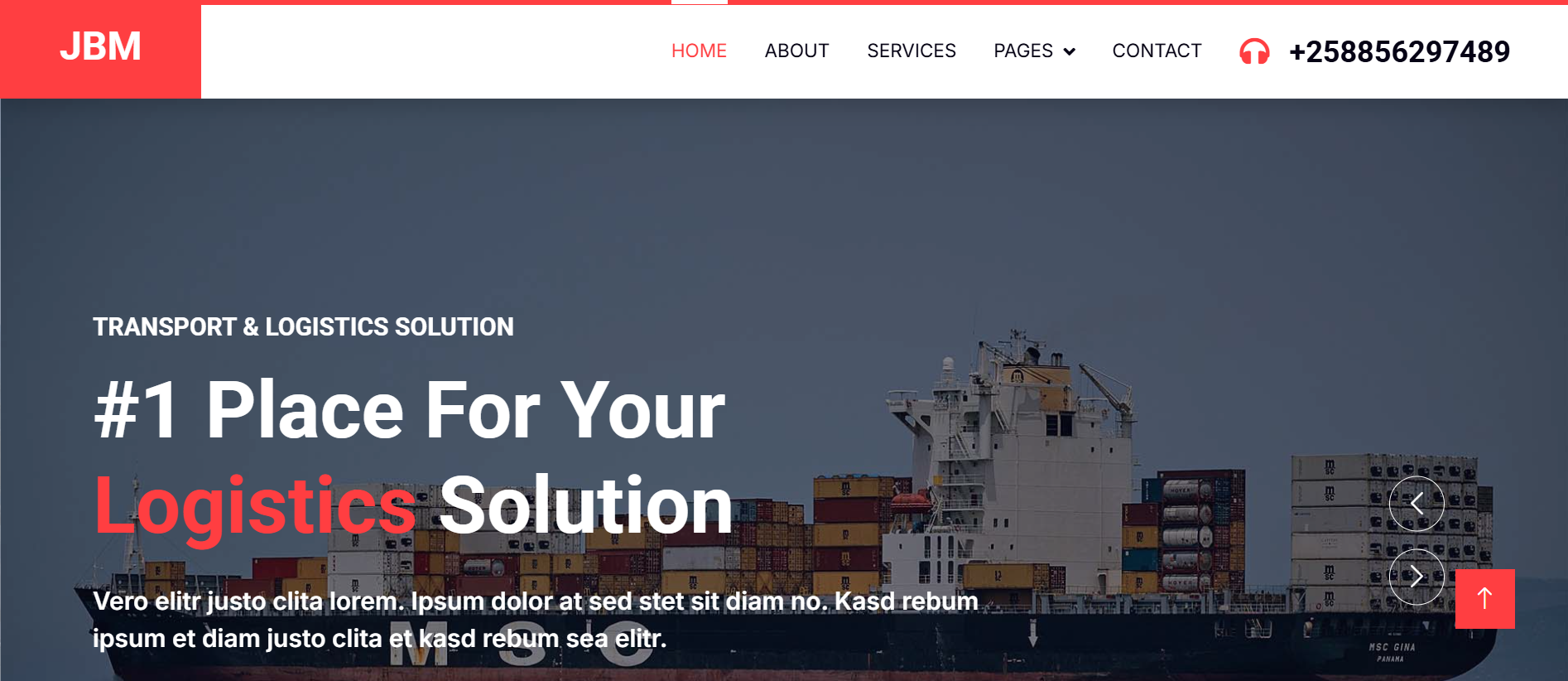 JBM - Shipping Company Website Template